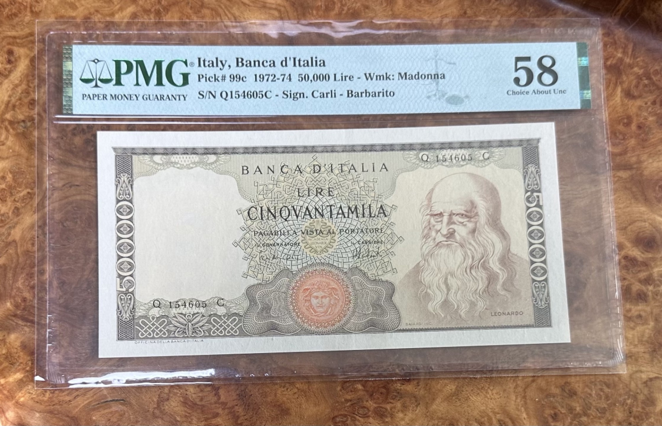 Chase Auction 第16期 - - 外钞、民国钞和一版人民币混合场！ 1972年意大利50000里拉，PMG58分！