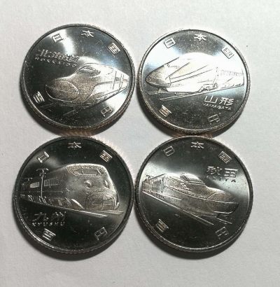日本100元纪念币4枚~新干线开业50周年 - 日本100元纪念币4枚~新干线开业50周年
