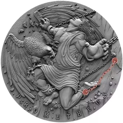 【海寧潮】拍卖第六十二期 - 【海寧潮】纽埃2019希腊神话系列普罗米修斯2盎司镀金银币