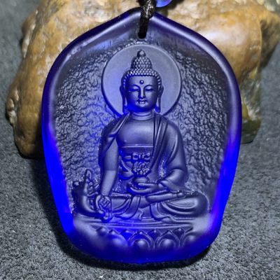 放福利！精美古法宝石蓝色琉璃如来佛祖吊坠一个 - 放福利！精美古法宝石蓝色琉璃如来佛祖吊坠一个