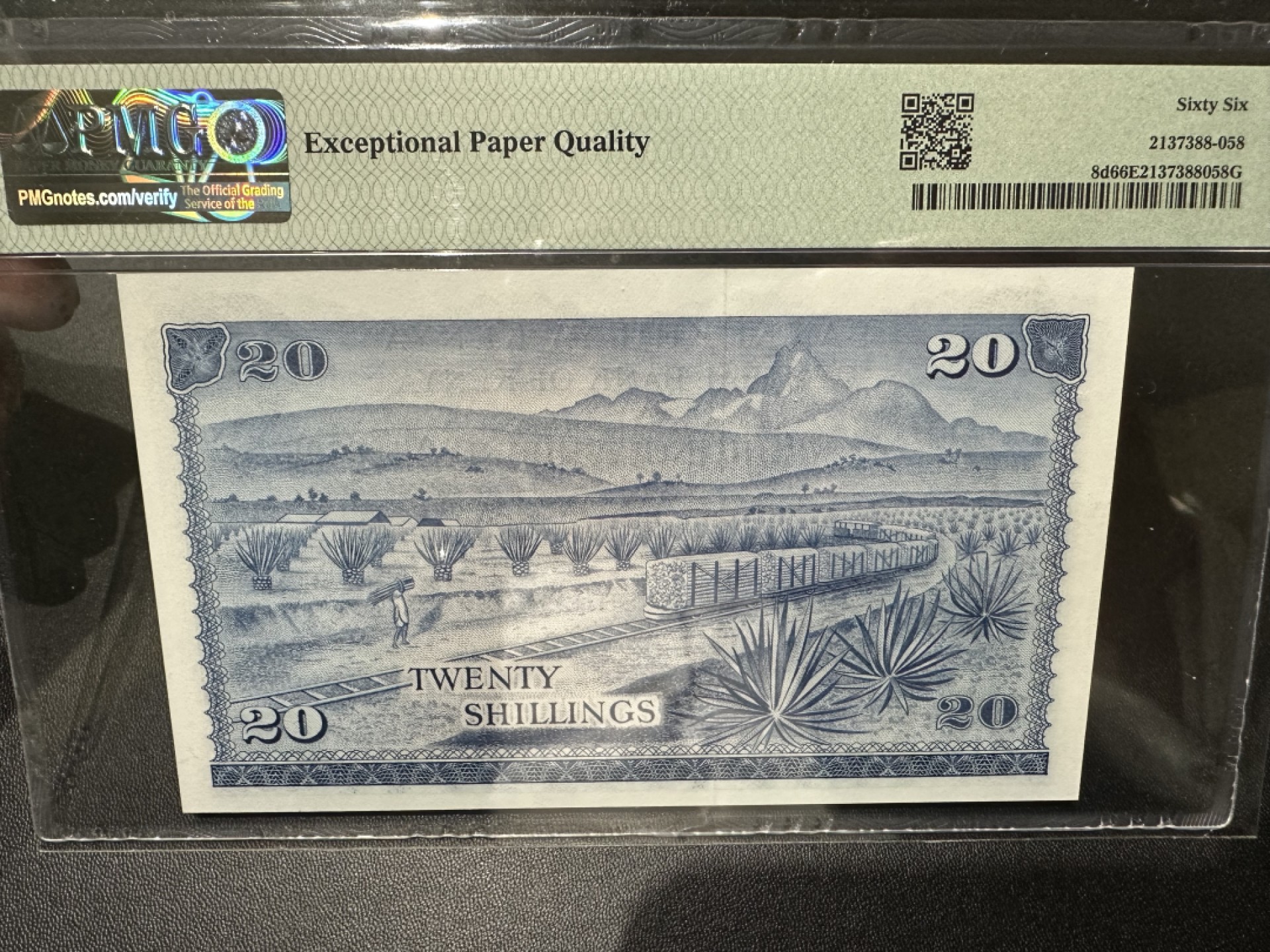 《外钞收藏家》第二百三十七期 1973年肯尼亚20先令 PMG66