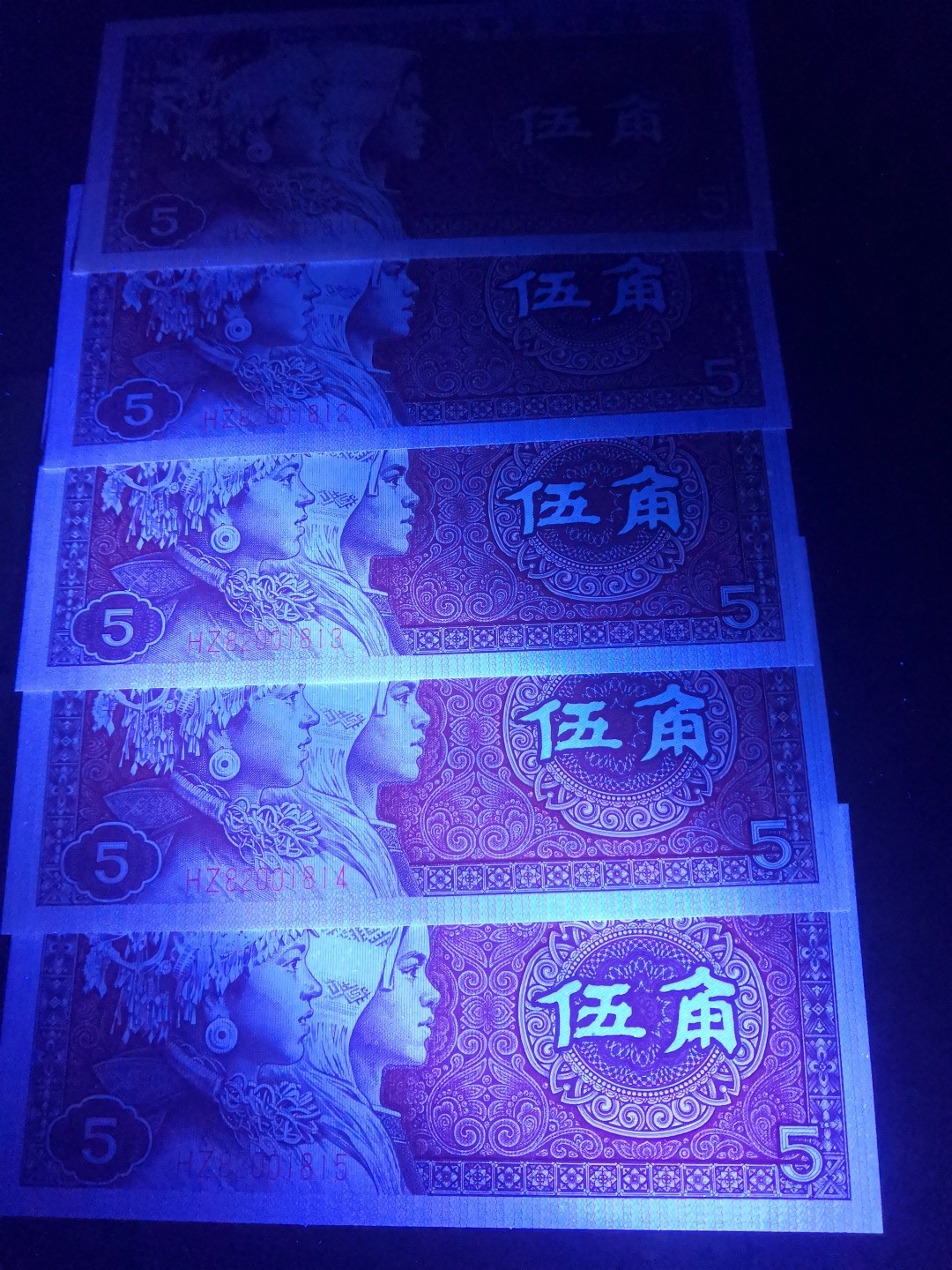 8001精品荧光币专场 8005HZ紫幽灵（枫叶红)漫天飞雪标十