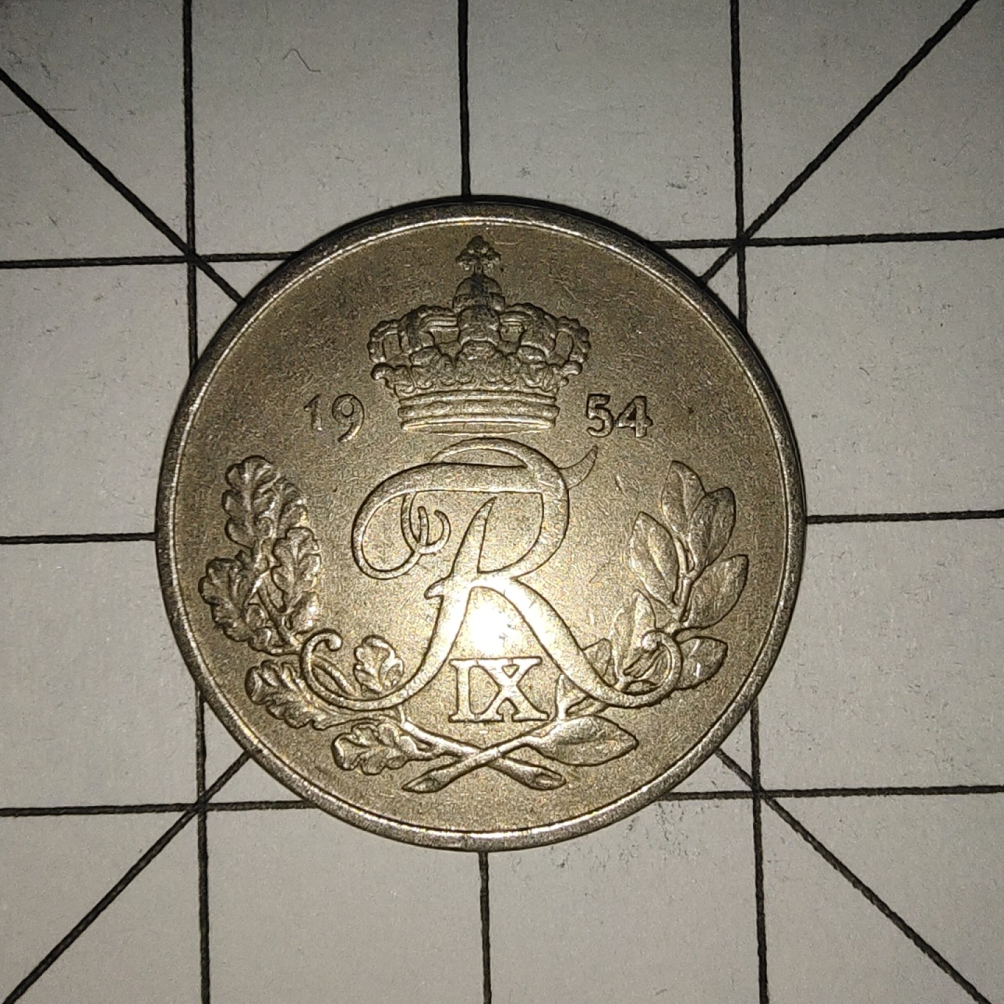 收藏之家世界硬币新年场(捡漏，无押金，无佣金，全场满20包邮，偏远地区除外) 丹麦25欧尔1954年