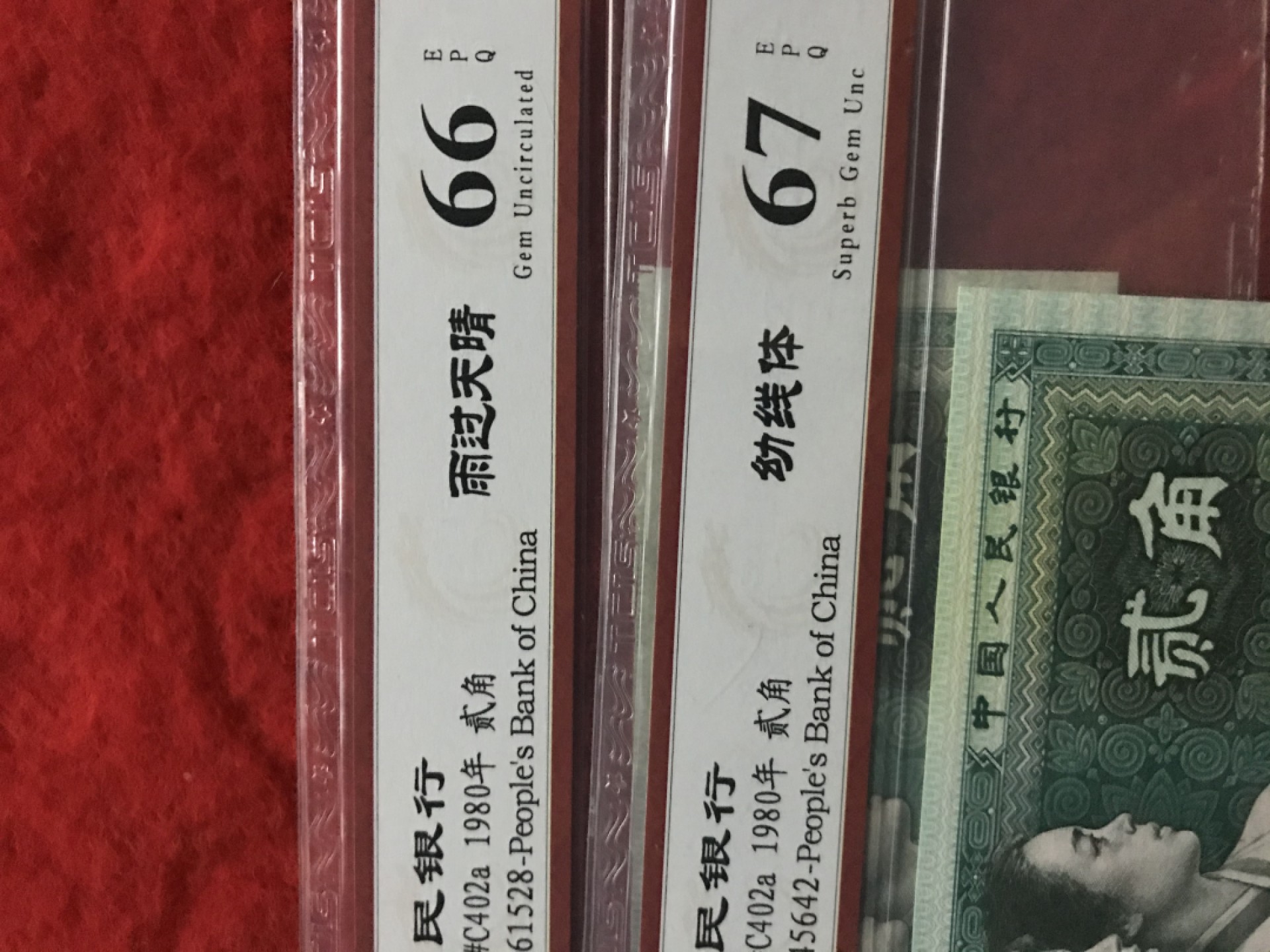 缤纷诚信拍606期 8002评级幼线体，荧光币雨过天晴两张一起拍