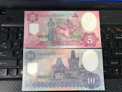 缤纷诚信拍633期 荷兰，波西米亚豪放测试钞两对四张，号码随机发