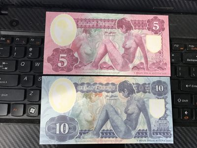 缤纷诚信拍633期 荷兰，波西米亚豪放测试钞两对四张，号码随机发