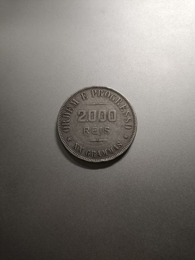 【专场20230206】反正都挺热的第II期——热带国家与中东国家专场（已更新） - 【拍品004】巴西1906年2000雷大银币，背面有挂坠空洞但未穿透，90%银20克