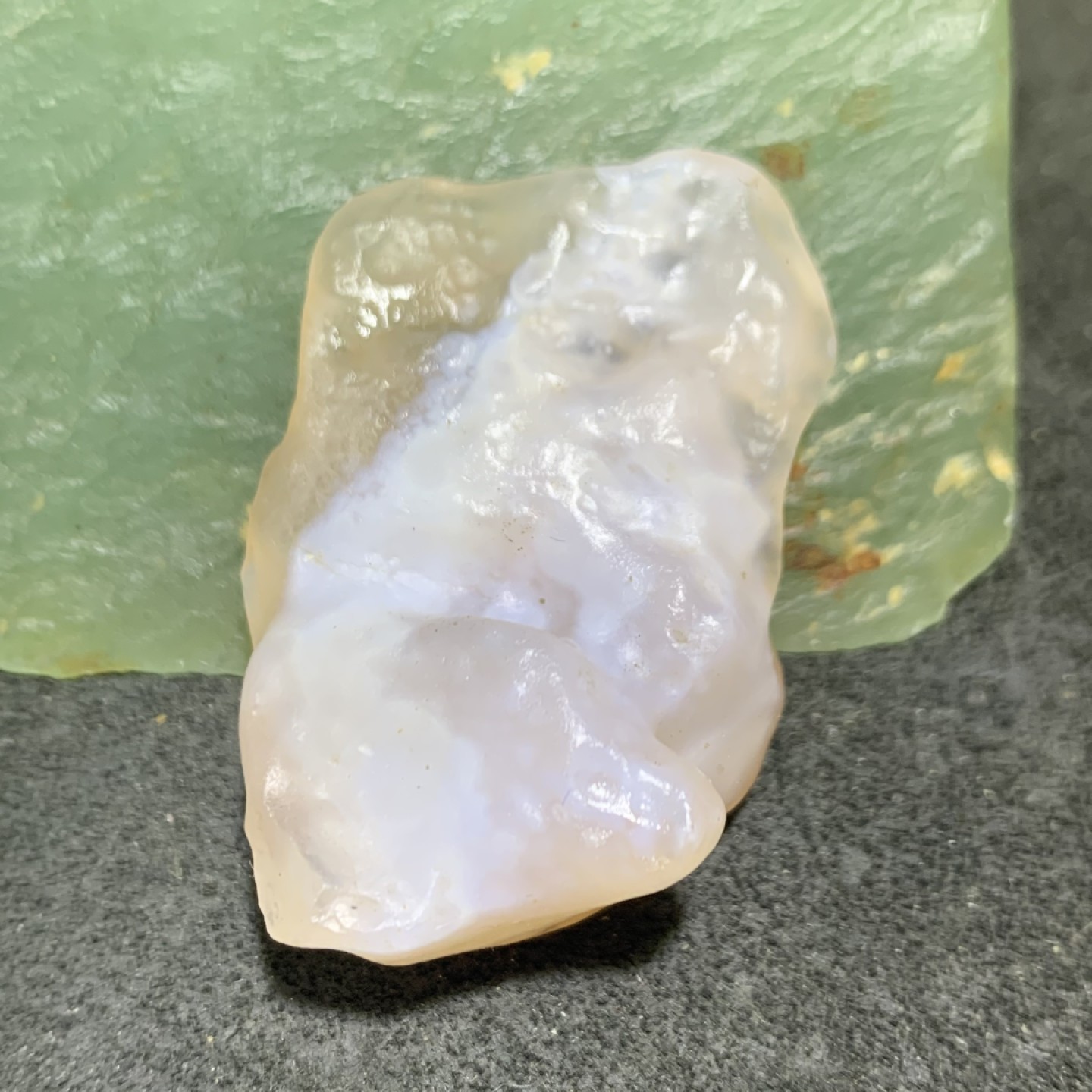 放福利！精美天然戈壁白糖心玛瑙原石一颗，
