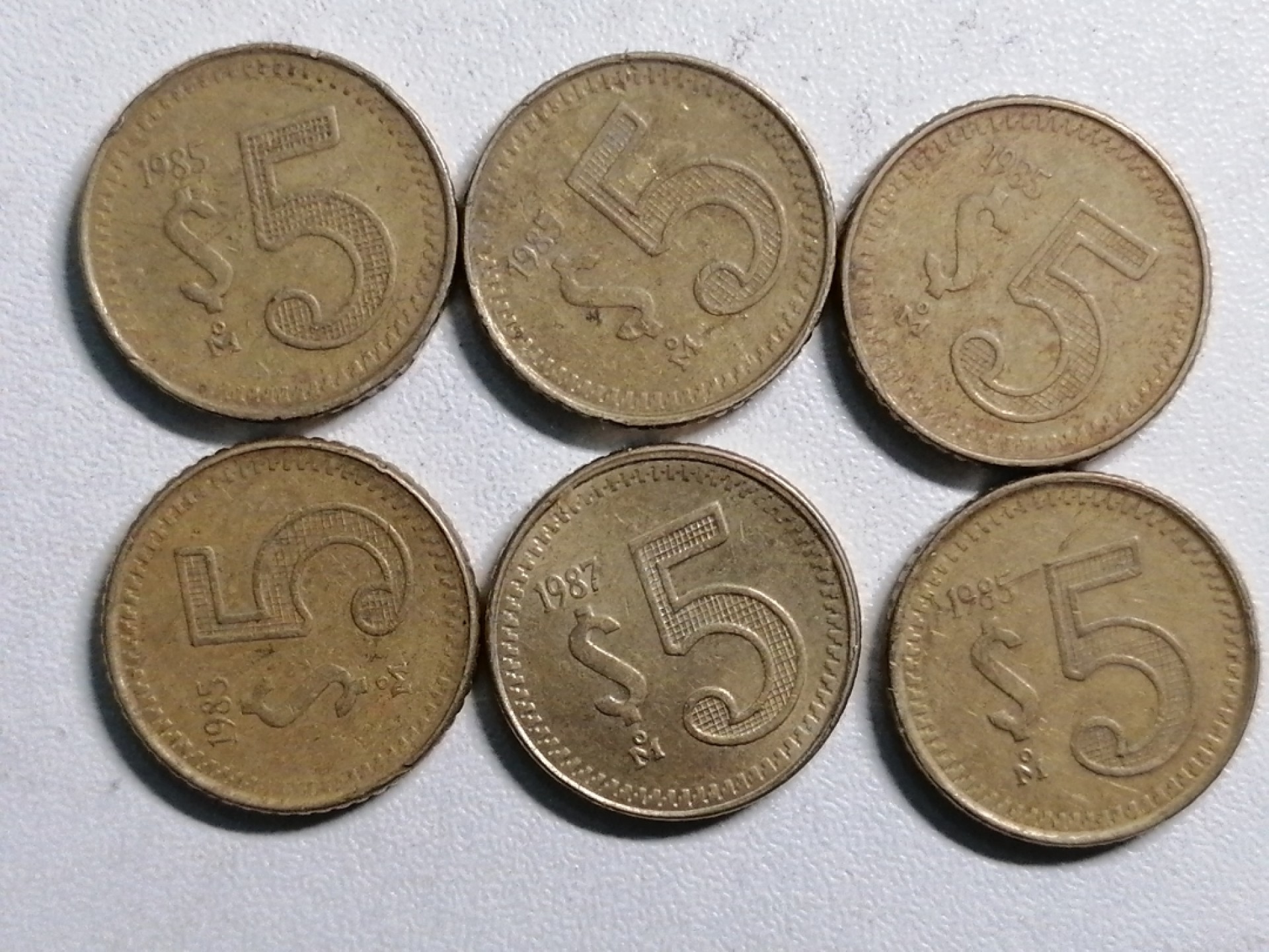 钱币专场 墨西哥鹰币5刀币6枚