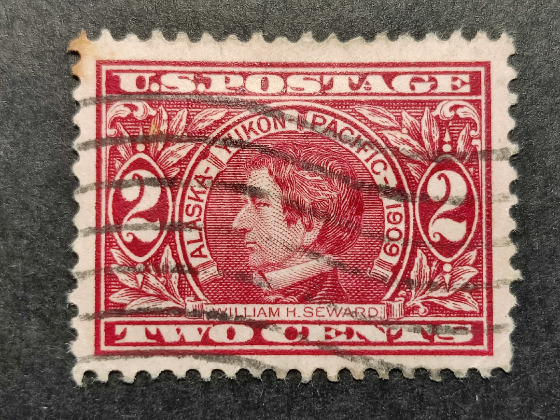 洪涛臻品批发群  精选邮票限时拍卖第一百六十八期 美国1909年,西雅图第一次举办世界展览会 主图为从沙俄手上买下了阿拉斯加的威廉·亨利·西华德 古典信销好品如图