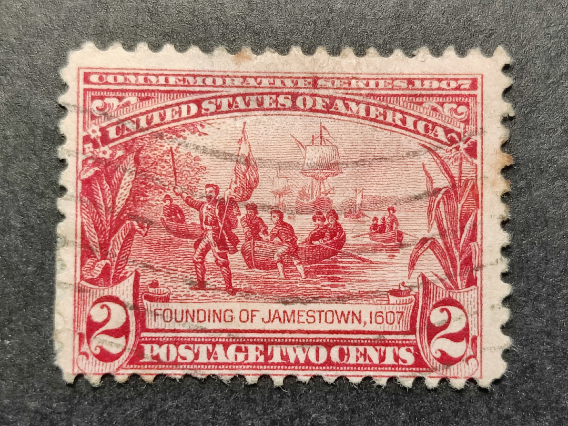 洪涛臻品批发群  精选邮票限时拍卖第一百九十一期 美国1907年 詹姆斯敦展览会 古典信销品相如图【该展览会所在地, 后改为诺福克海军基地,为美国海军的艾森豪威尔号、罗斯福号、林肯号、杜鲁门号、布什号5艘核动力航母的母港:】