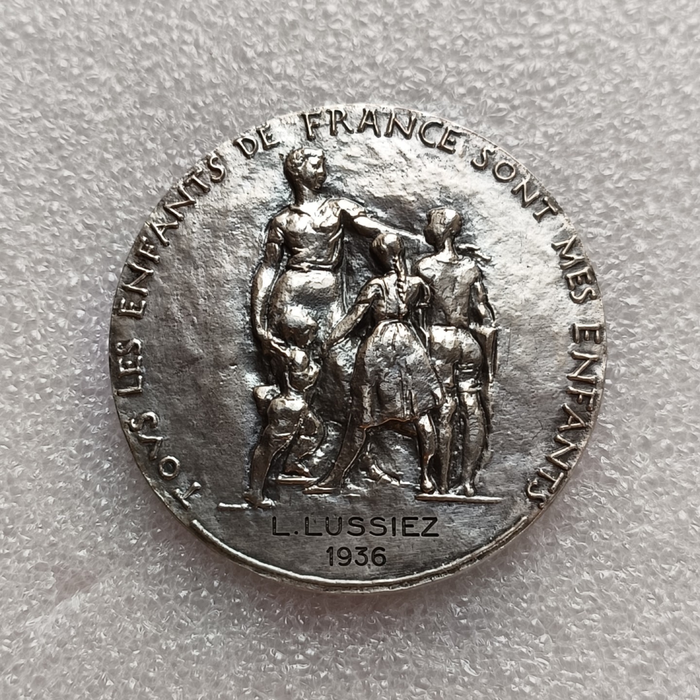 瓶子🏺第78期拍卖会 法国1936年初级教育纪念银章44毫米44.62克丰饶角1等银