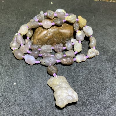 精美阿拉善冰透紫罗兰筋脉原石项链一条！ - 精美阿拉善冰透紫罗兰筋脉原石项链一条！