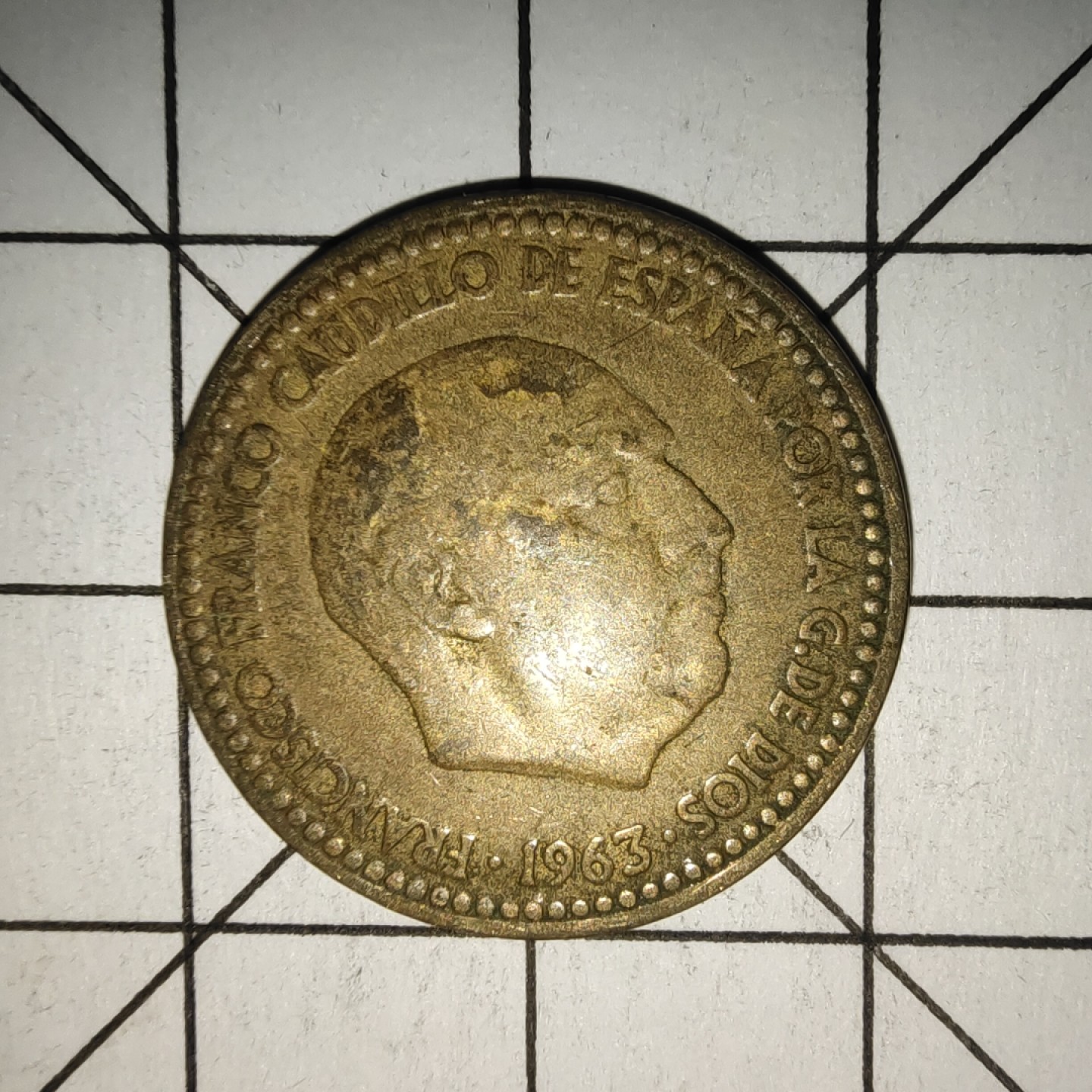 收藏之家世界硬币新年场(捡漏，无押金，无佣金，全场满20包邮，偏远地区除外) 西班牙1比塞塔1963年