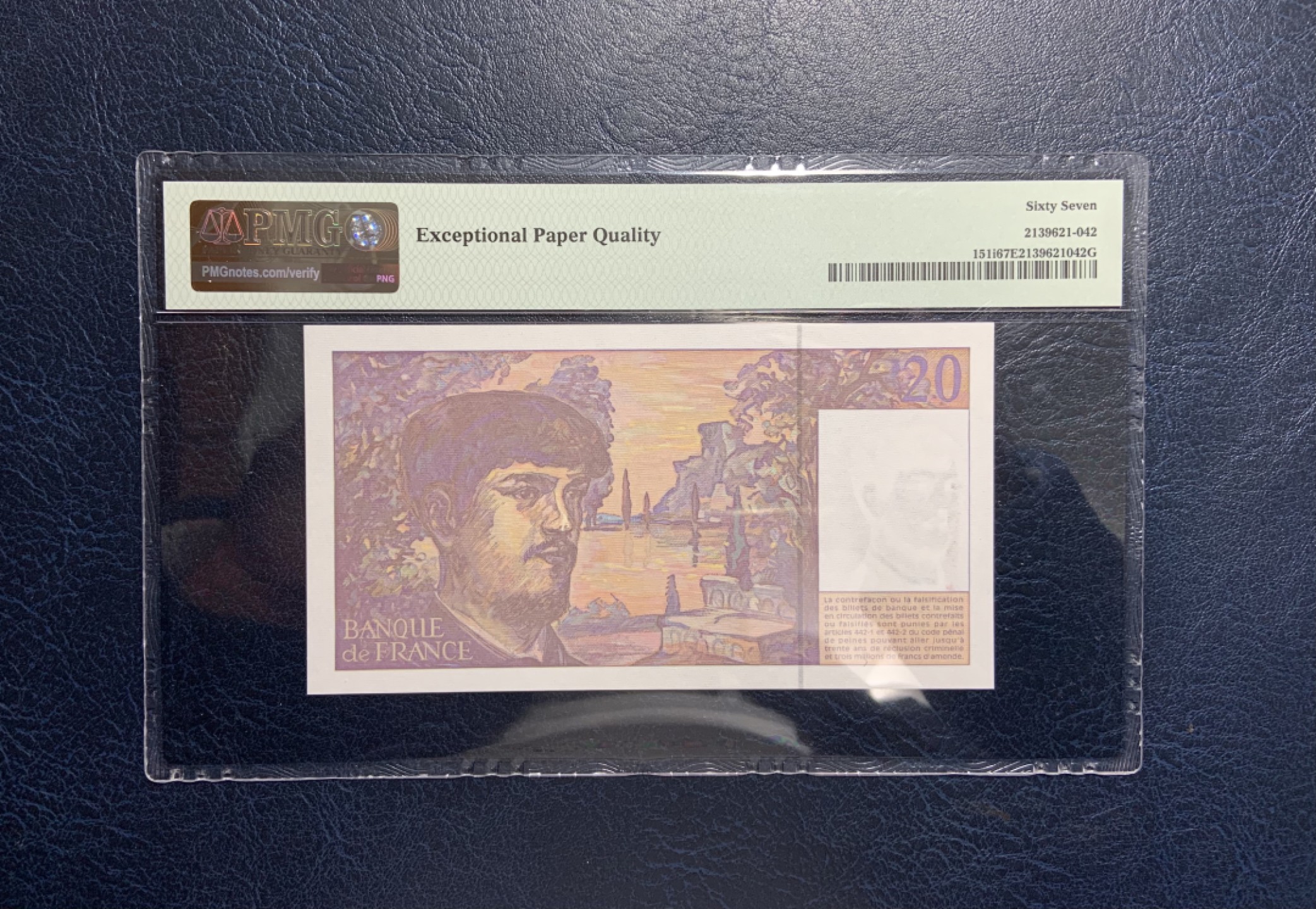 收藏联盟Quantum Auction 第231期拍卖 已更新 法国1997年20法郎 PMG67