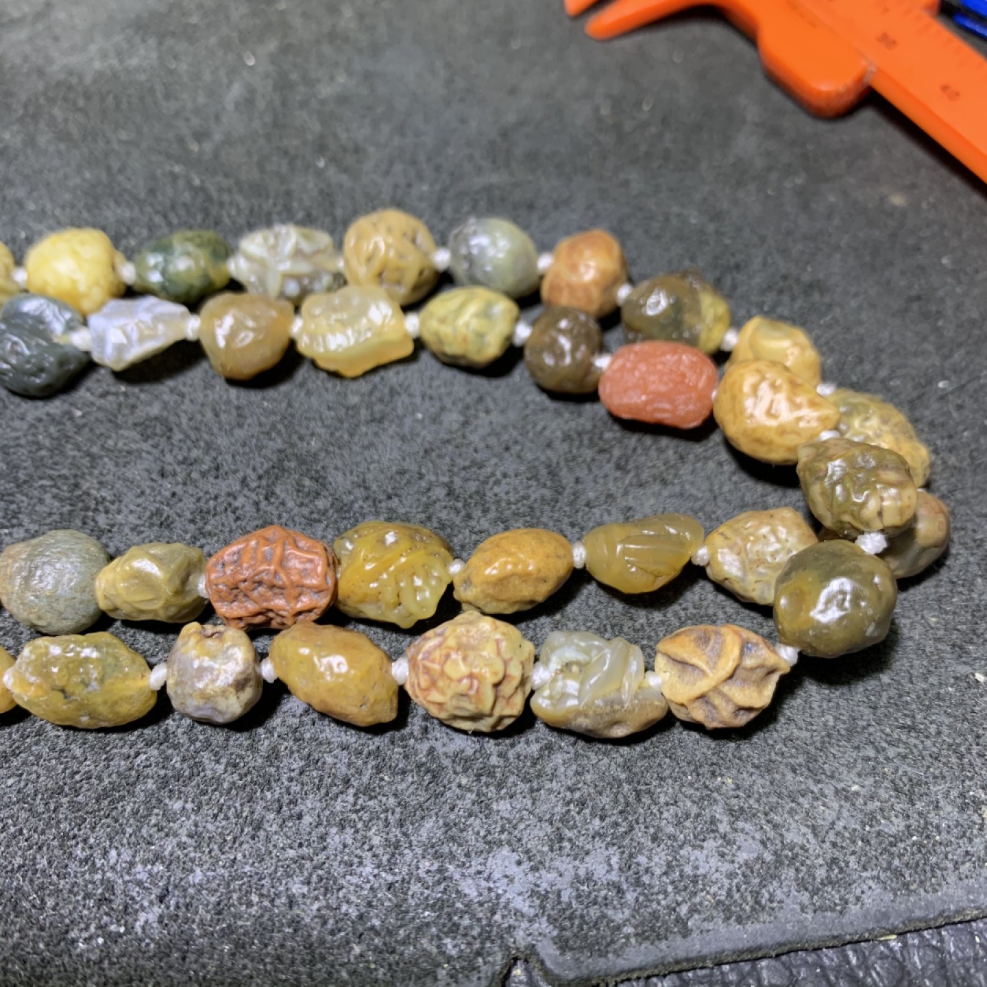 精美阿拉善筋脉玛瑙大颗粒原石108项链一条，