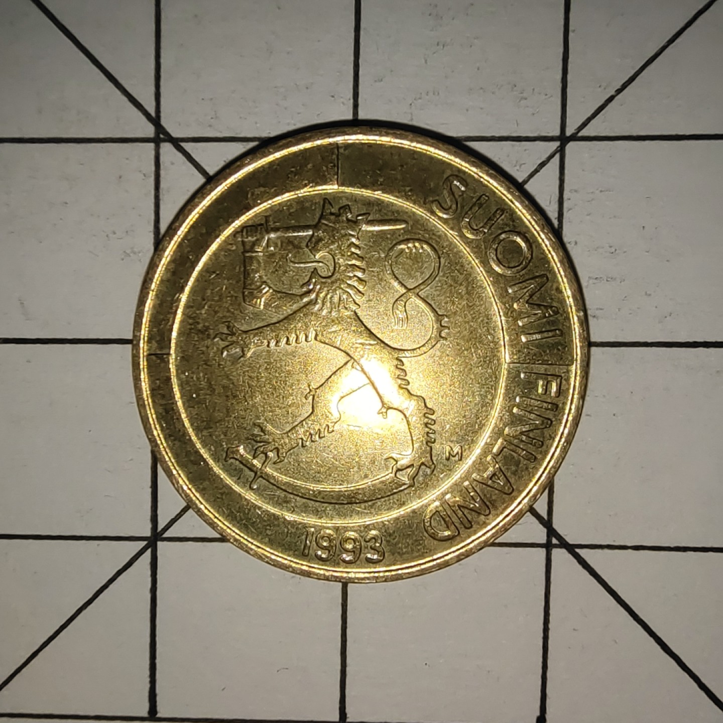 收藏之家世界硬币新年场(捡漏，无押金，无佣金，全场满20包邮，偏远地区除外) 芬兰1马克黄铜币1993年