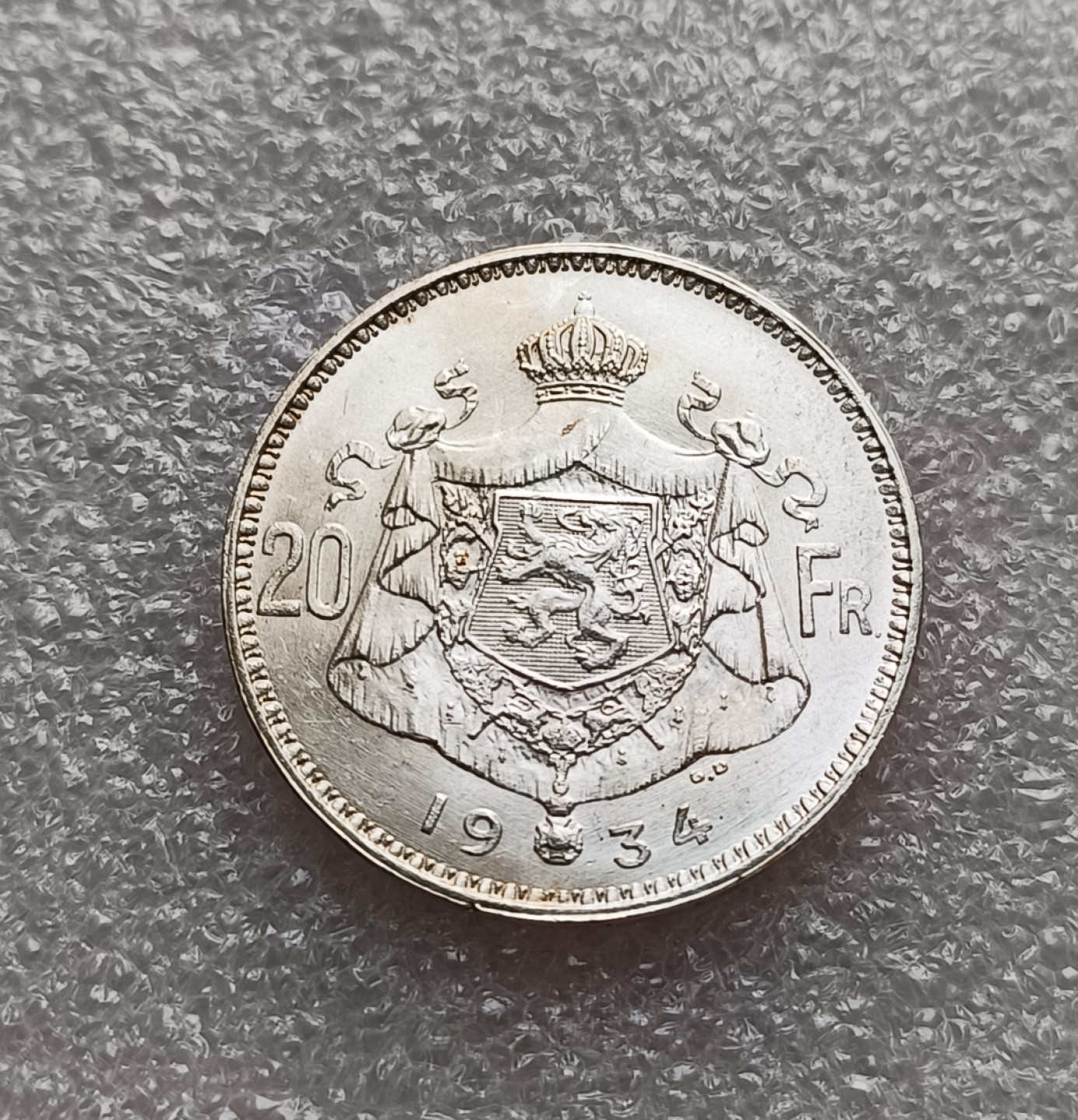 瓶子🏺第78期拍卖会 比利时1934年20法郎银币原光