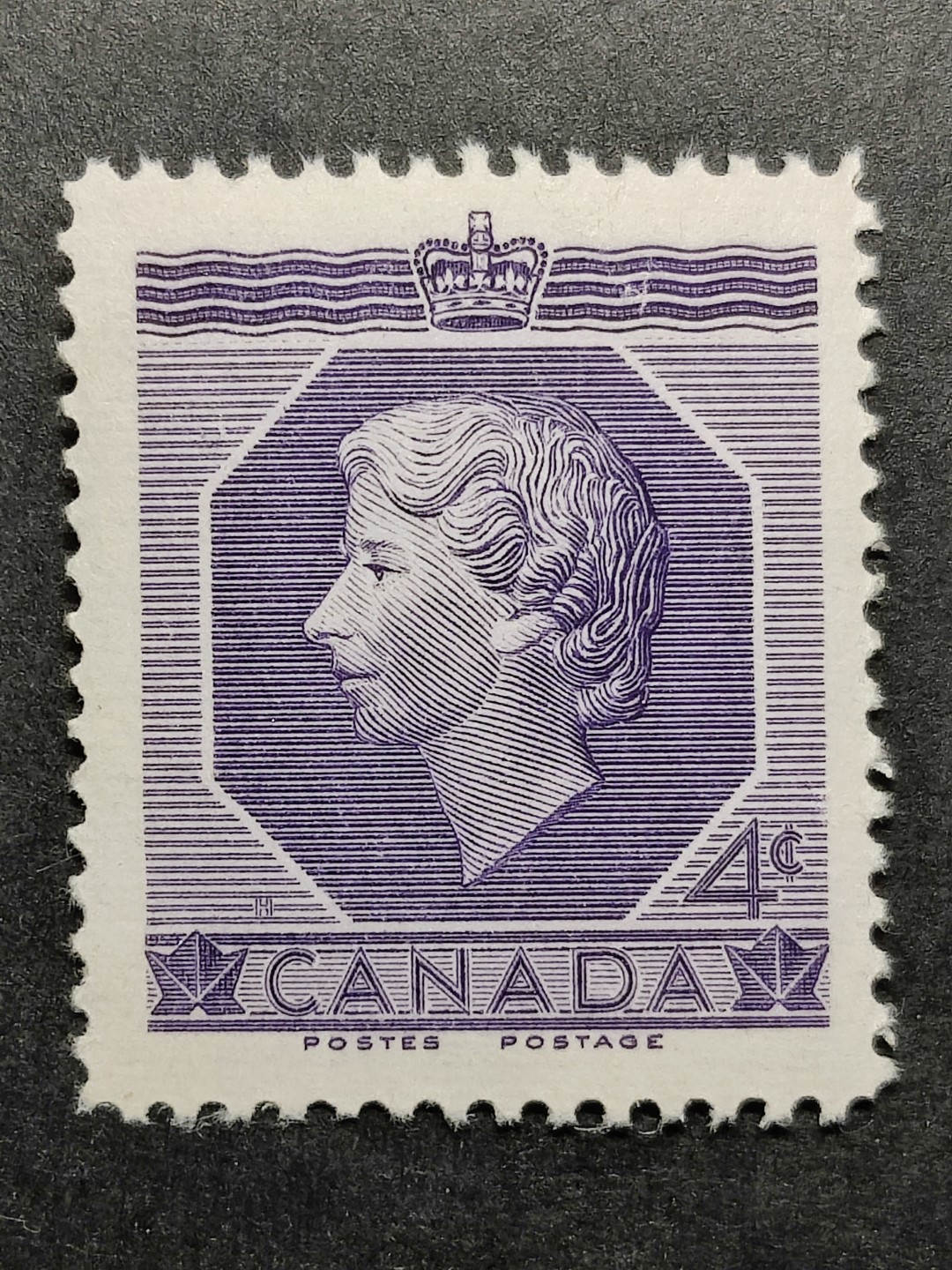洪涛臻品批发群  精选邮票限时拍卖第二百七十七期 加拿大1953年 27岁的伊丽莎白二世女王,新票 精美雕刻版, 原胶润亮 