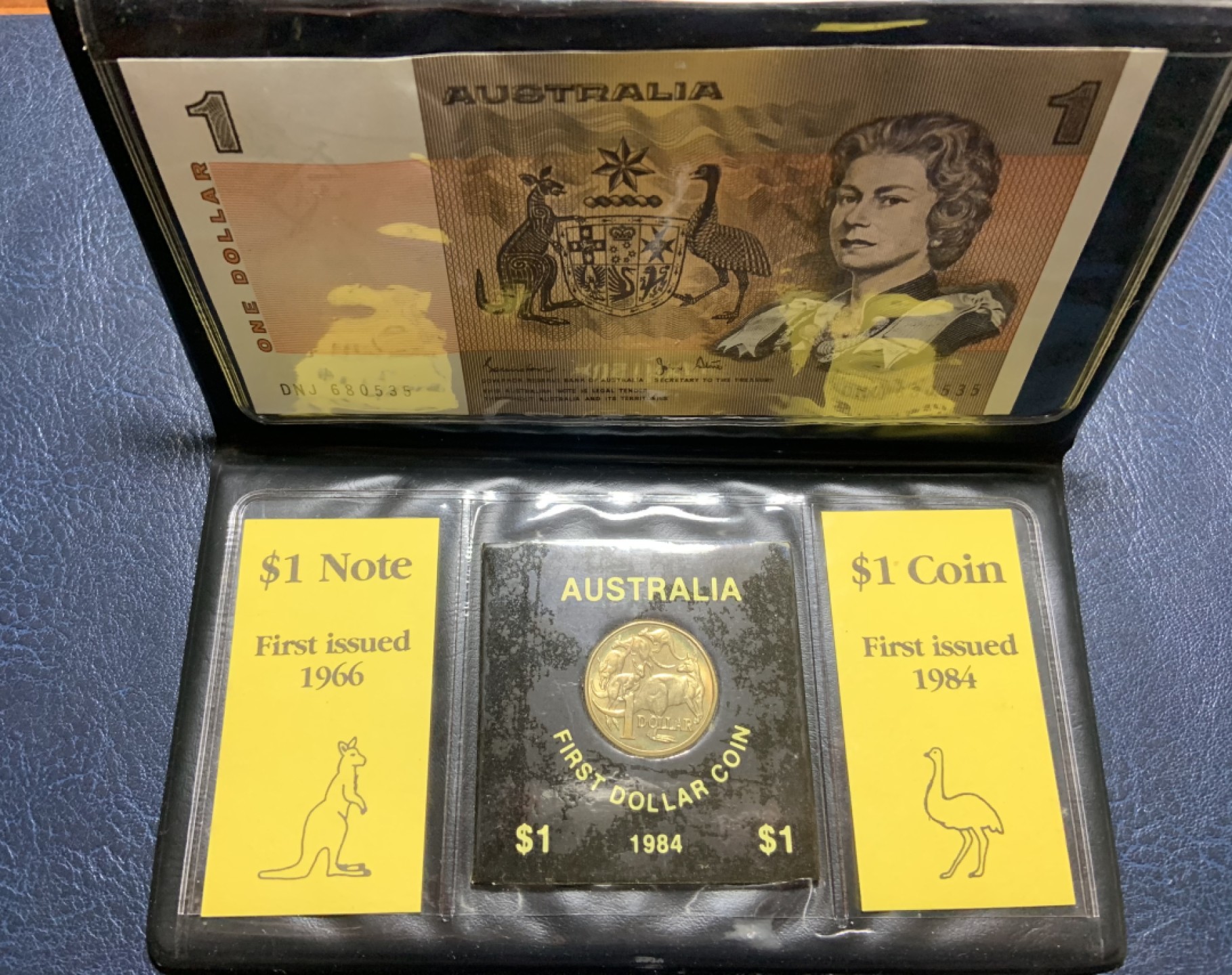 收藏联盟Quantum Auction 第231期拍卖 已更新 澳大利亚1983年1元纸币硬币纪念册 品相UNC “澳大利亚”字样纸币最后一版和1983年首发新版硬币