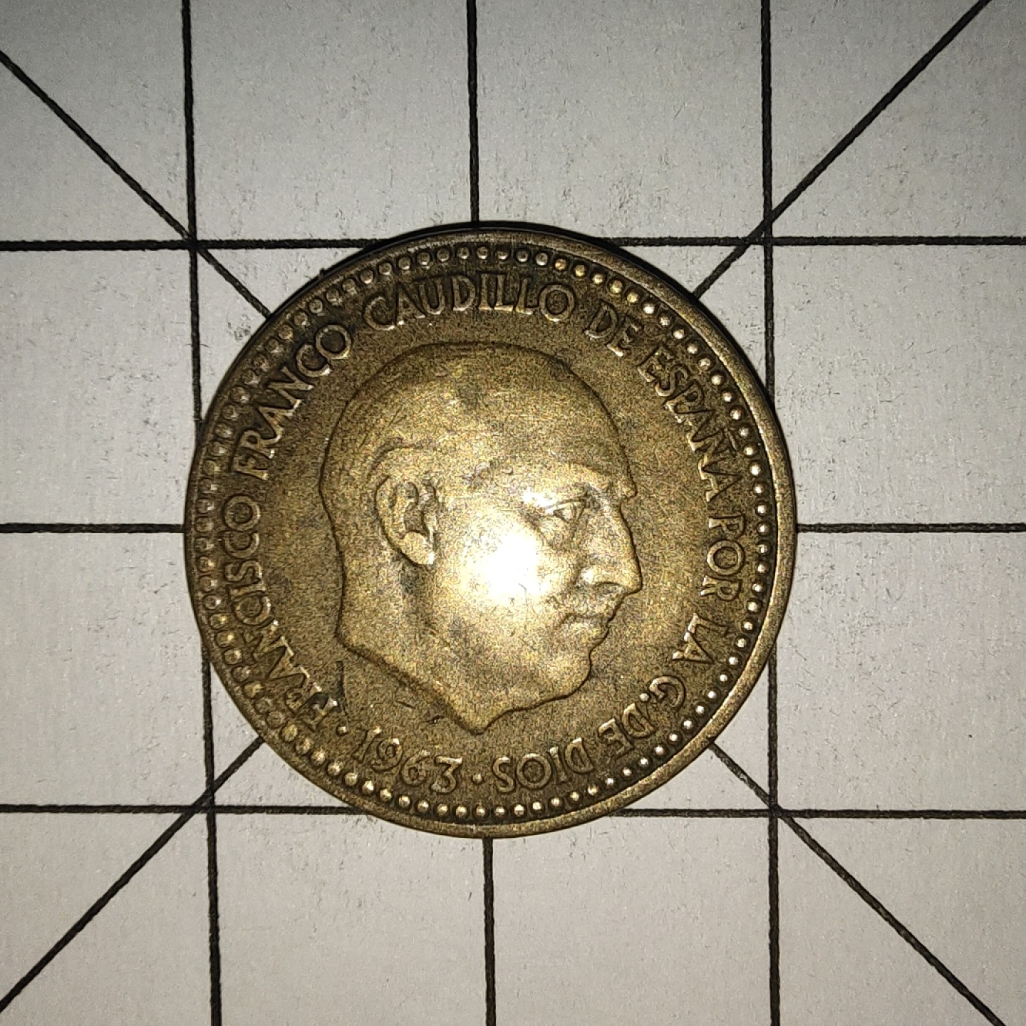 收藏之家世界硬币新年场(捡漏，无押金，无佣金，全场满20包邮，偏远地区除外) 西班牙1比塞塔1963年