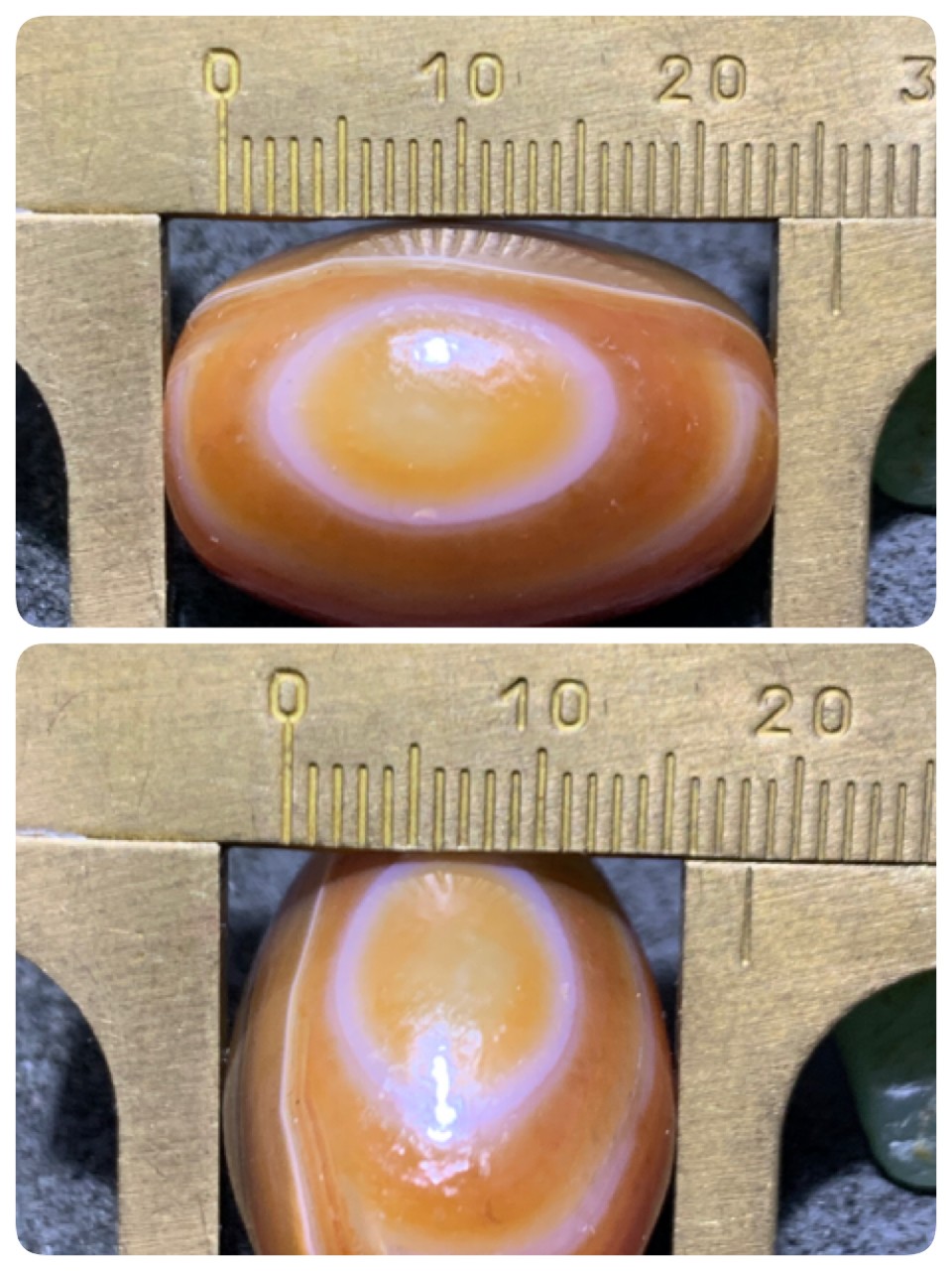 精美高玉化双天眼风化纹缠丝玛瑙大桶珠一颗，