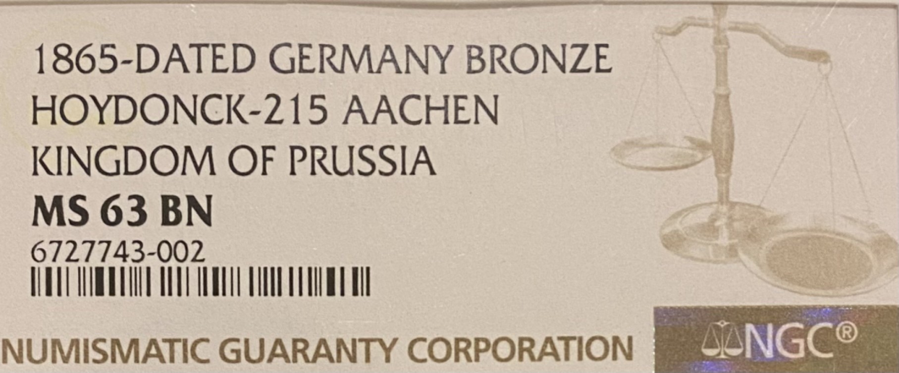 万国钱币拍卖第004期（兔年首拍） 1865年德国老三皇（普鲁士威廉三世、四世，帝国威廉一世）亚琛市政厅建成纪念大铜章，大盒装，70MM 126G