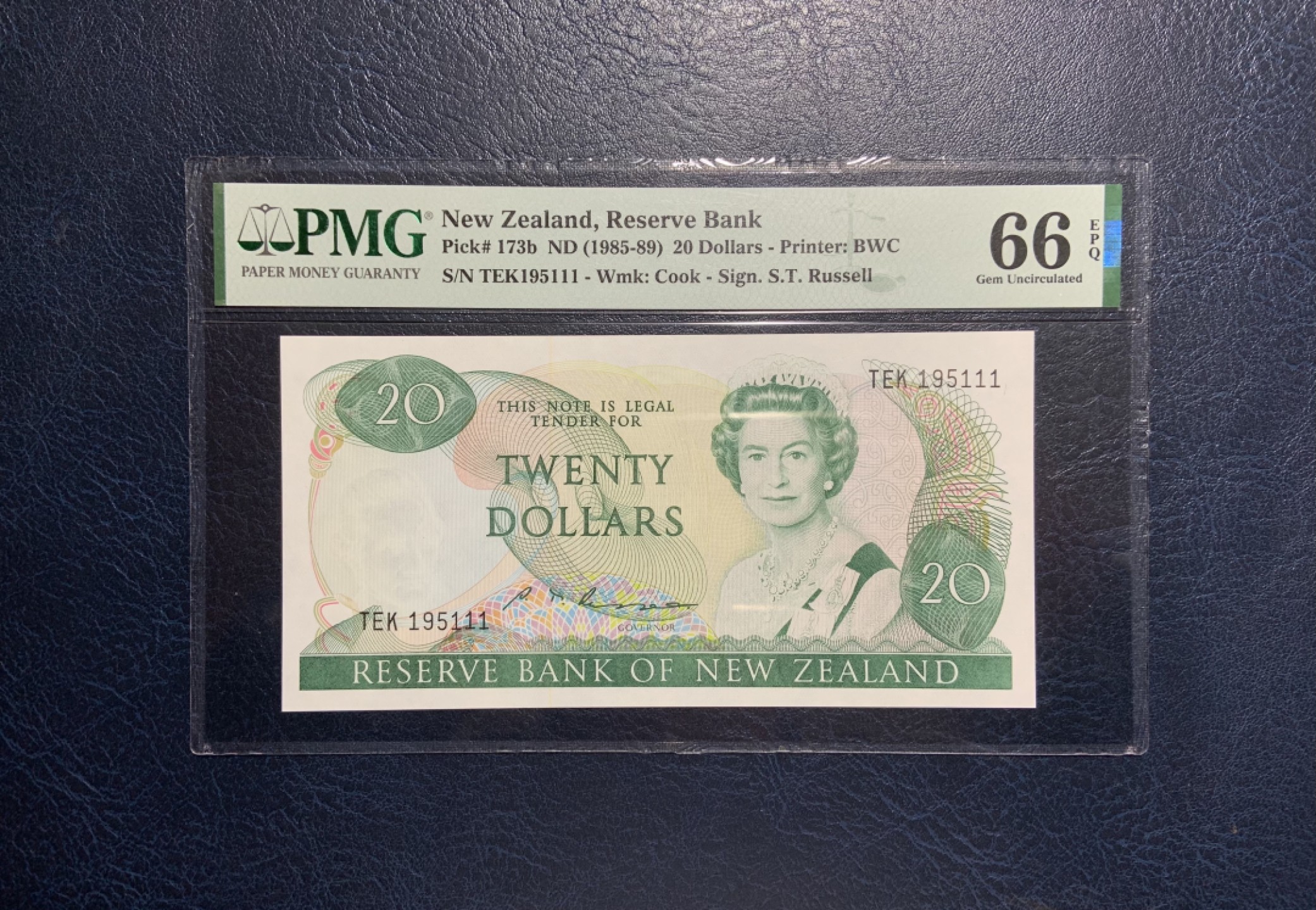 收藏联盟Quantum Auction 第231期拍卖 已更新 新西兰1985-89年20元豹子号 PMG66