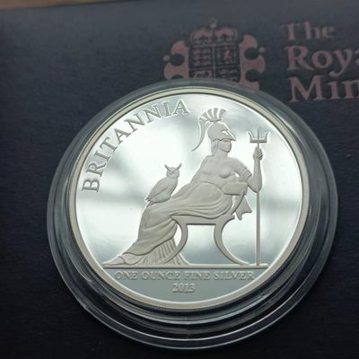 【淘币小摊】第七十二拍  银币套币场  每日一拍满百包邮 - 英国2013年不列颠尼亚女神1盎司精制银币原盒原证