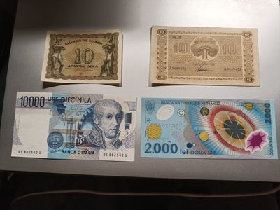 【专场20230209】西风东渐第IX期——欧洲钞/币专场（已更新） - 【拍品004A】世界混合纸币AUNC-UNC批量四张