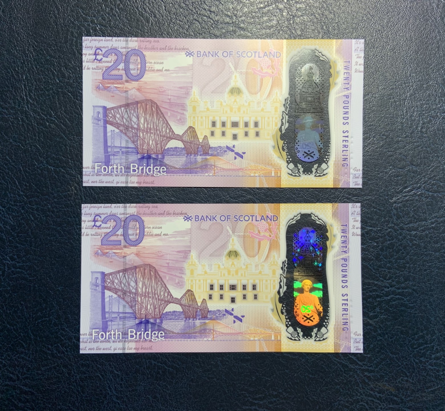 收藏联盟Quantum Auction 第231期拍卖 已更新 苏格兰银行2019年20镑两连号 品相全新UNC