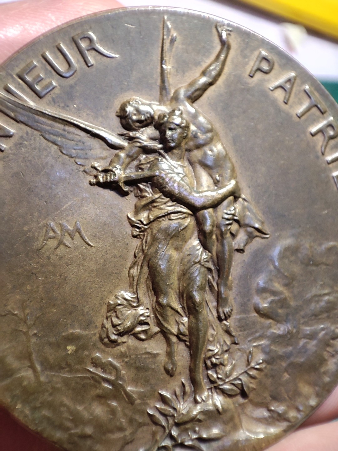 欧洲老铜章银章，周五晚自动结拍 法国艺术麦朵尔1886为了法兰西纪念铜章