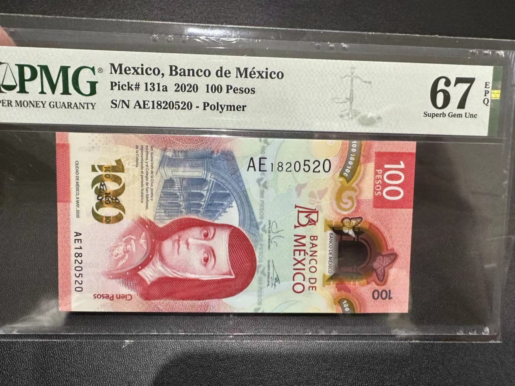 《外钞收藏家》第二百四十期（连拍第三场） 2020年墨西哥100 PMG67 无47 尾520