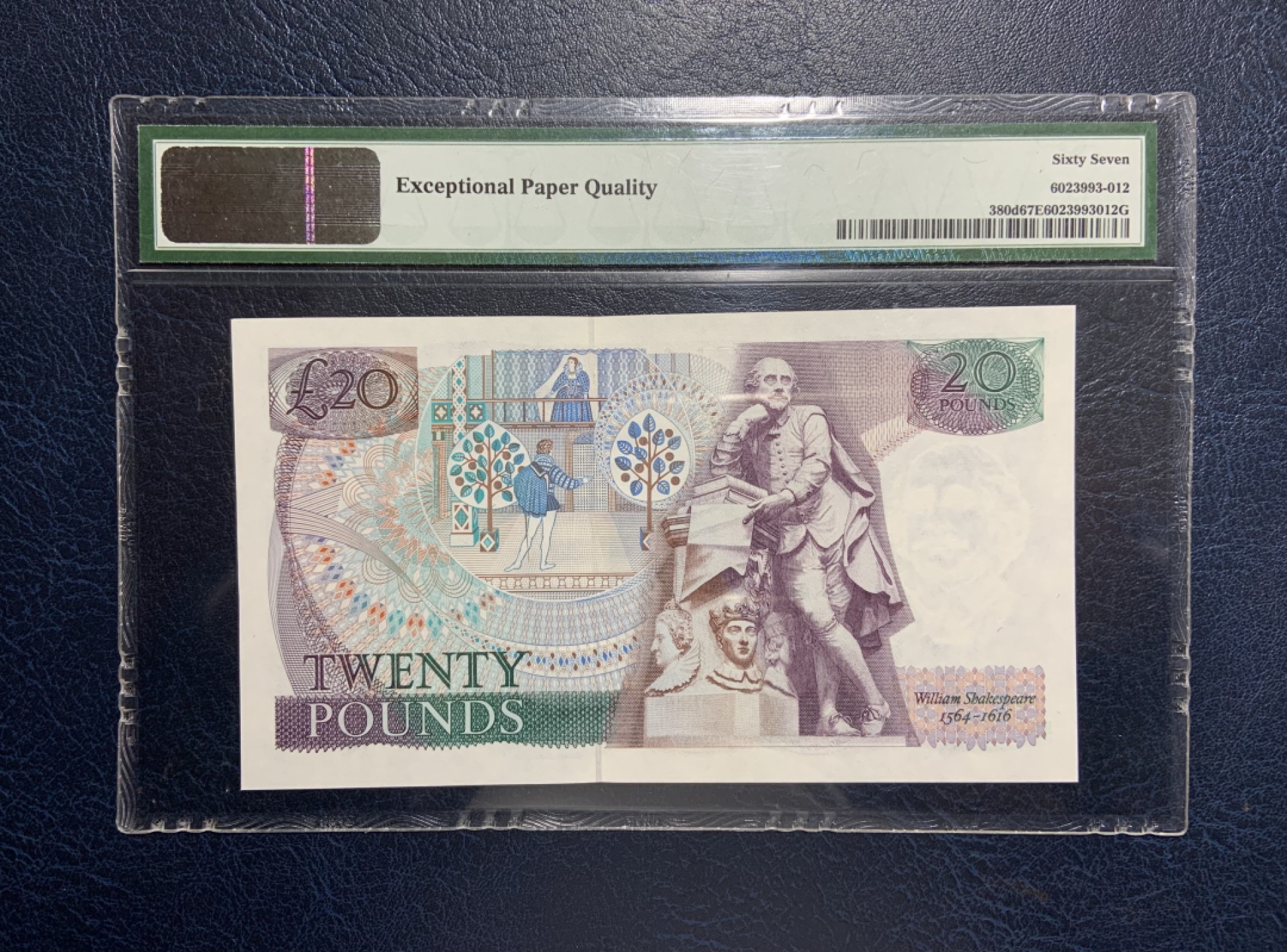 收藏联盟Quantum Auction 第231期拍卖 已更新 英国1984-88年20镑 PMG67 莎士比亚舞台剧《罗密欧与朱丽叶》