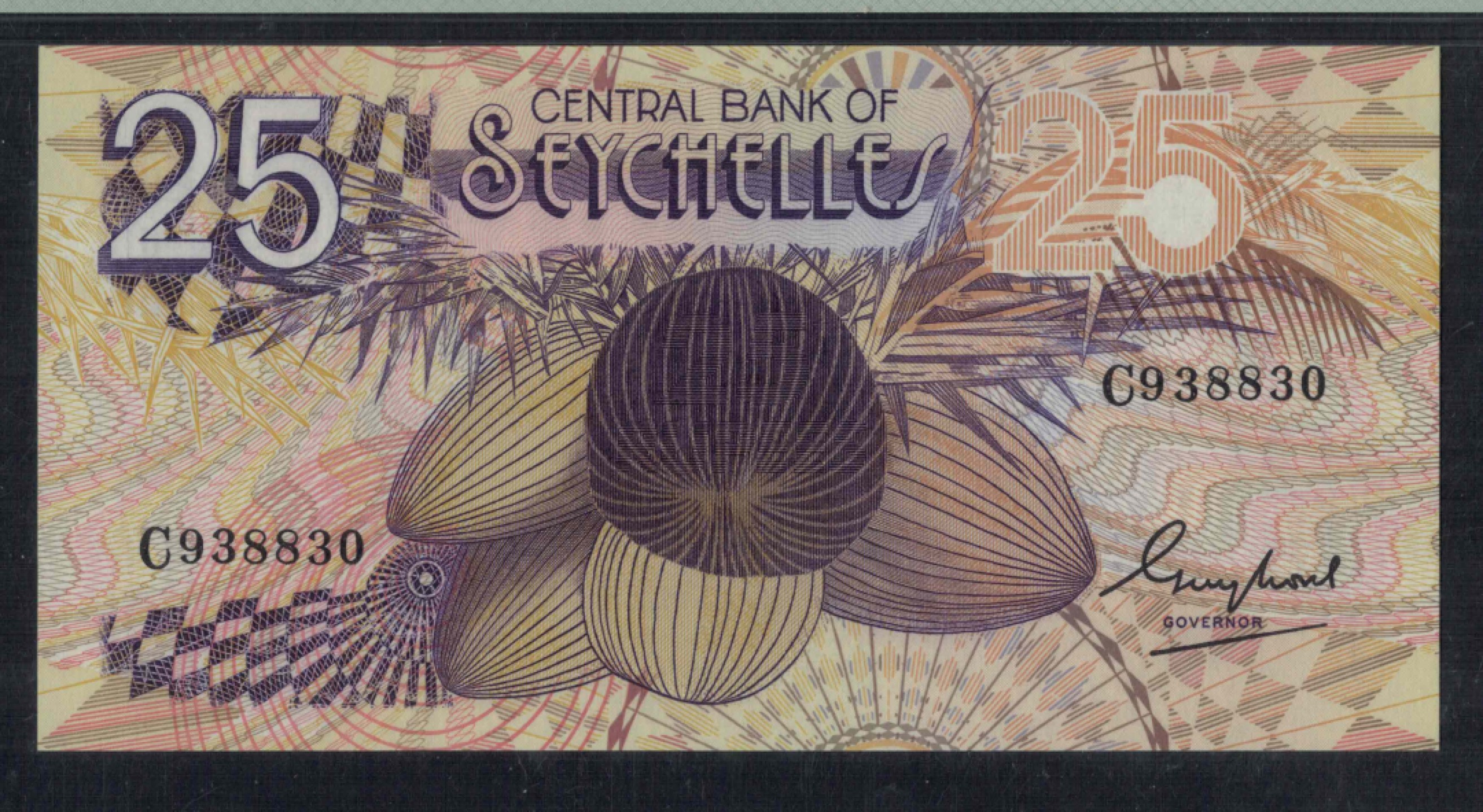 塞舌尔25卢比 1983年 P-29a 无47 非洲纸币 实物图 UNC