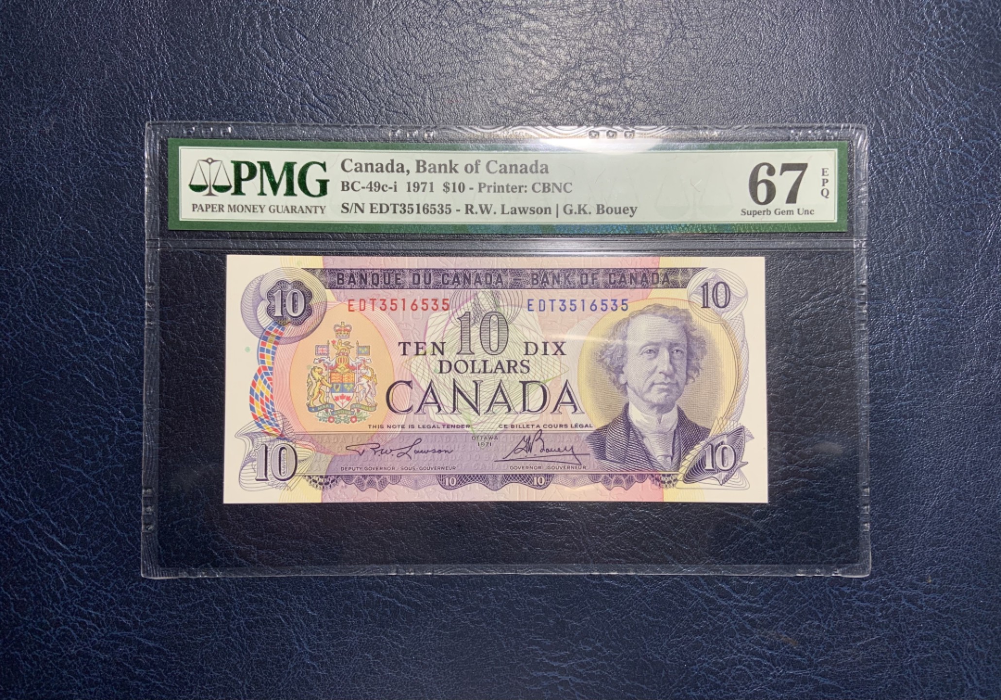 收藏联盟Quantum Auction 第231期拍卖 已更新 加拿大1971年10元 PMG67 