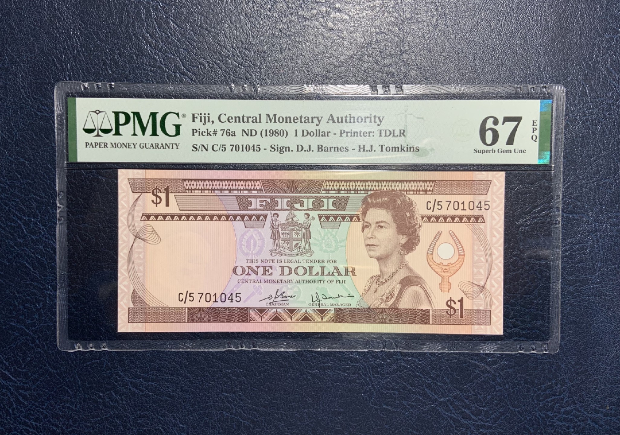 收藏联盟Quantum Auction 第231期拍卖 已更新 斐济群岛1980年1元 PMG67 初版
