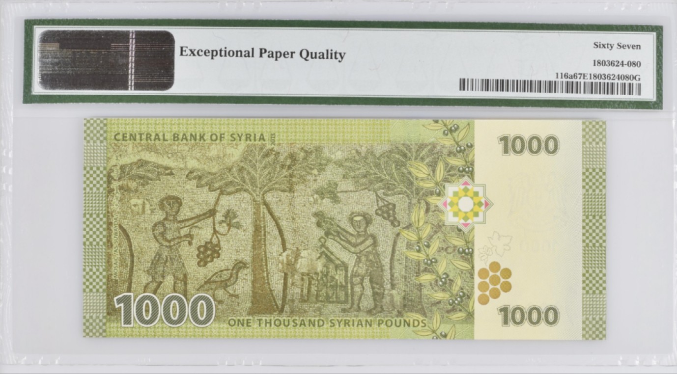 《张总收藏》89期——外币荟萃 欧洲精品 叙利亚2013年1000面值PMG67E高分 大开门80号