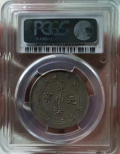 原味包浆稀少品北洋代铸东三省三钱六分全鳞龙银元PCGS评级AU收藏 