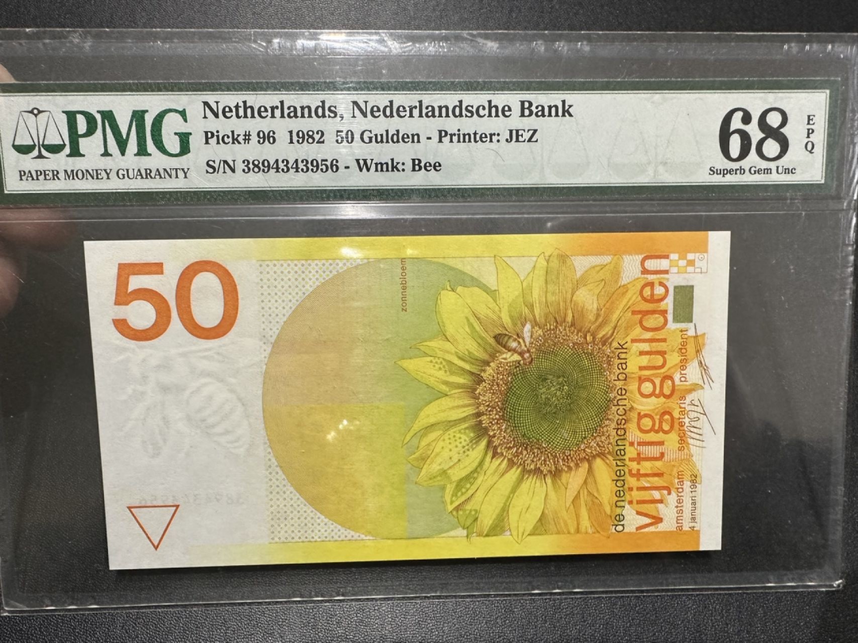 《外钞收藏家》第二百四十期（连拍第三场） 1982年荷兰向日葵50盾 PMG68