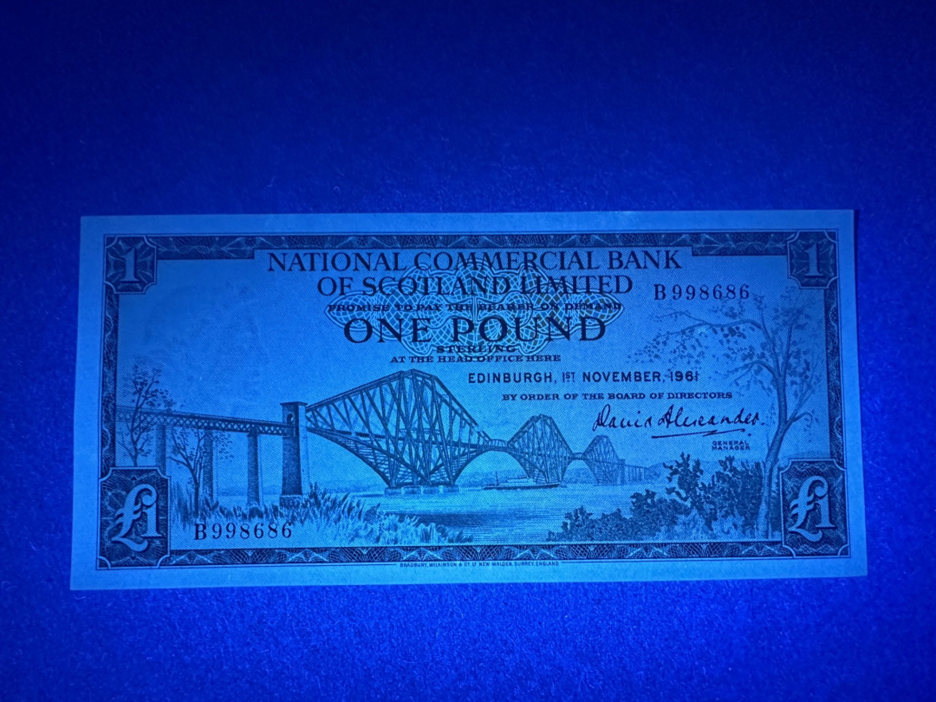 《张总收藏》89期——外币荟萃 欧洲精品 苏格兰1镑 UNC 1961年版 国家商业银行 桥版 老版本