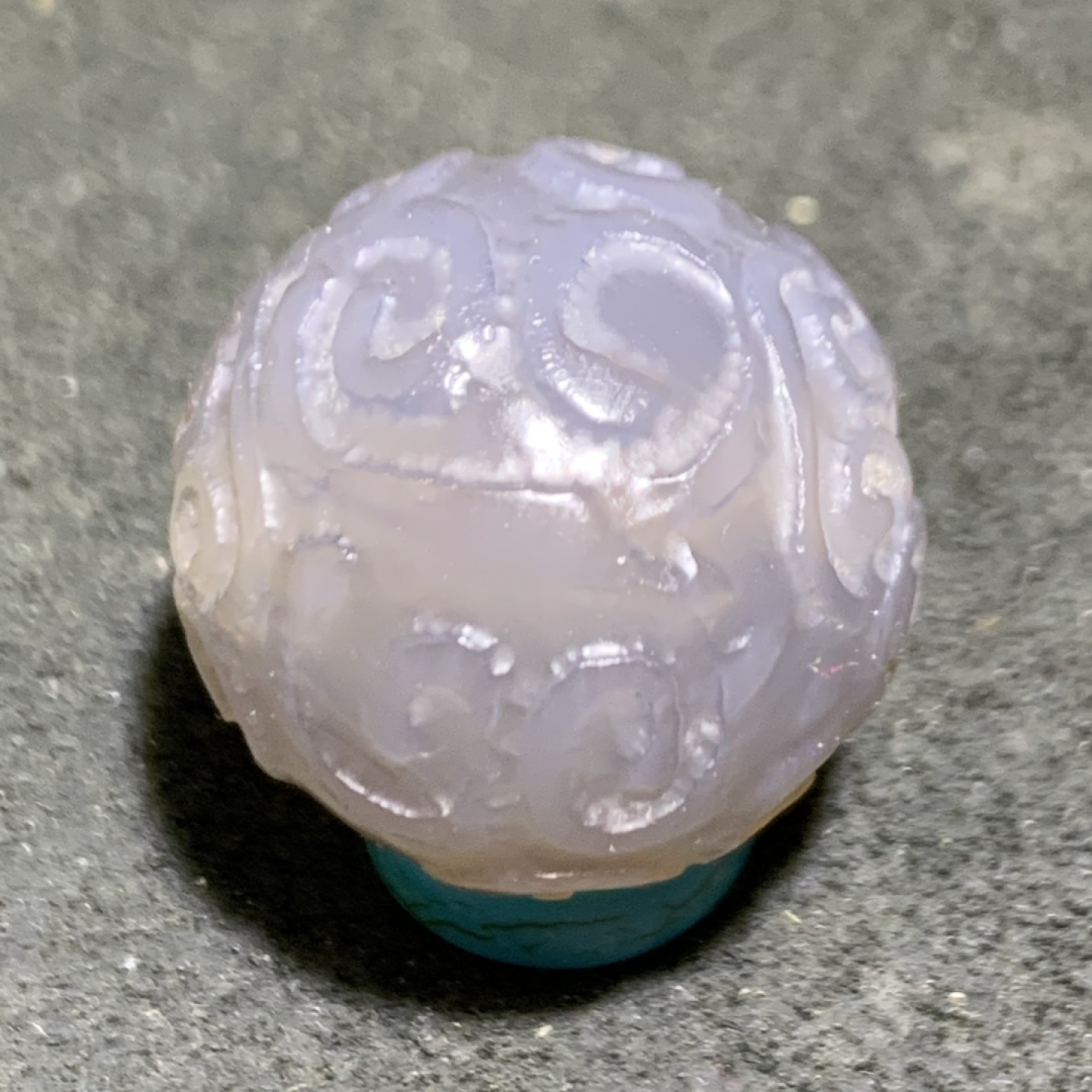 精美舍利灰色玛瑙2.0回纹珠一颗