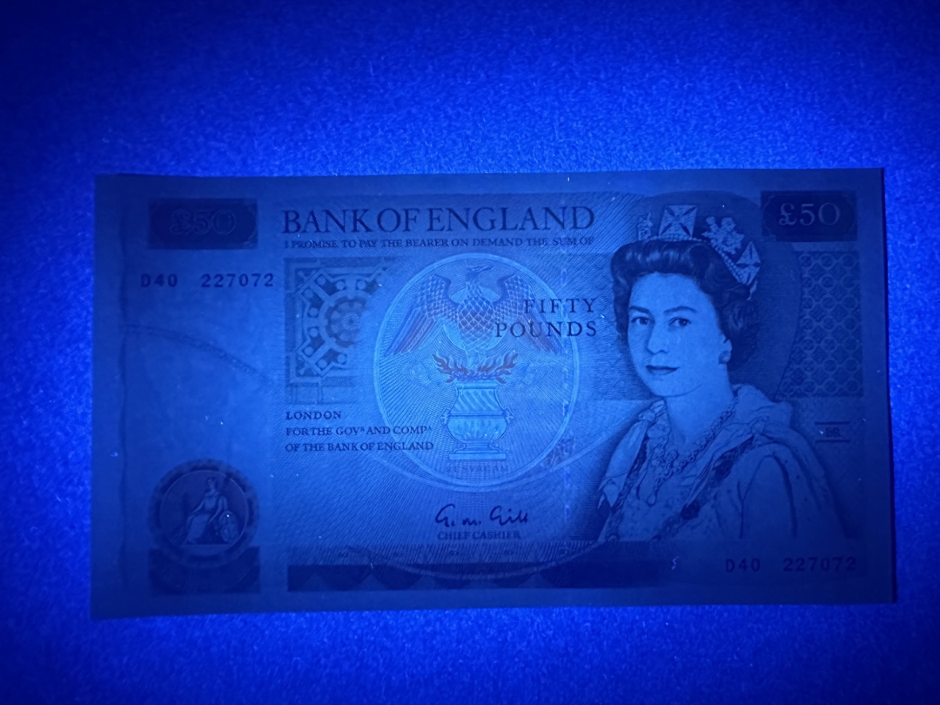 《张总收藏》89期——外币荟萃 欧洲精品 英格兰50镑 UNC D序列 G.M. Gill签名