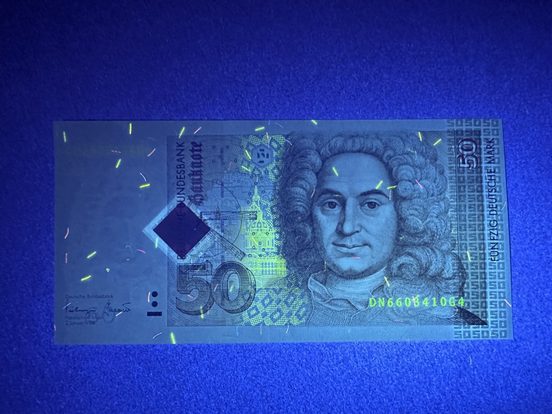 《张总收藏》89期——外币荟萃 欧洲精品 德国50马克 UNC 1996年版 德国建筑师约翰·巴塔萨·纽曼 