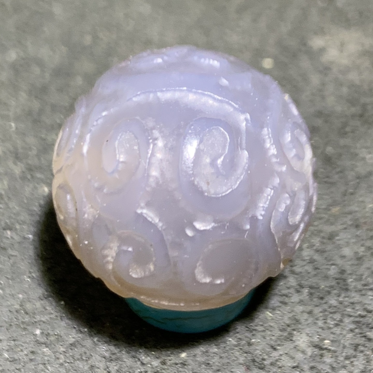 精美舍利灰色玛瑙2.0回纹珠一颗