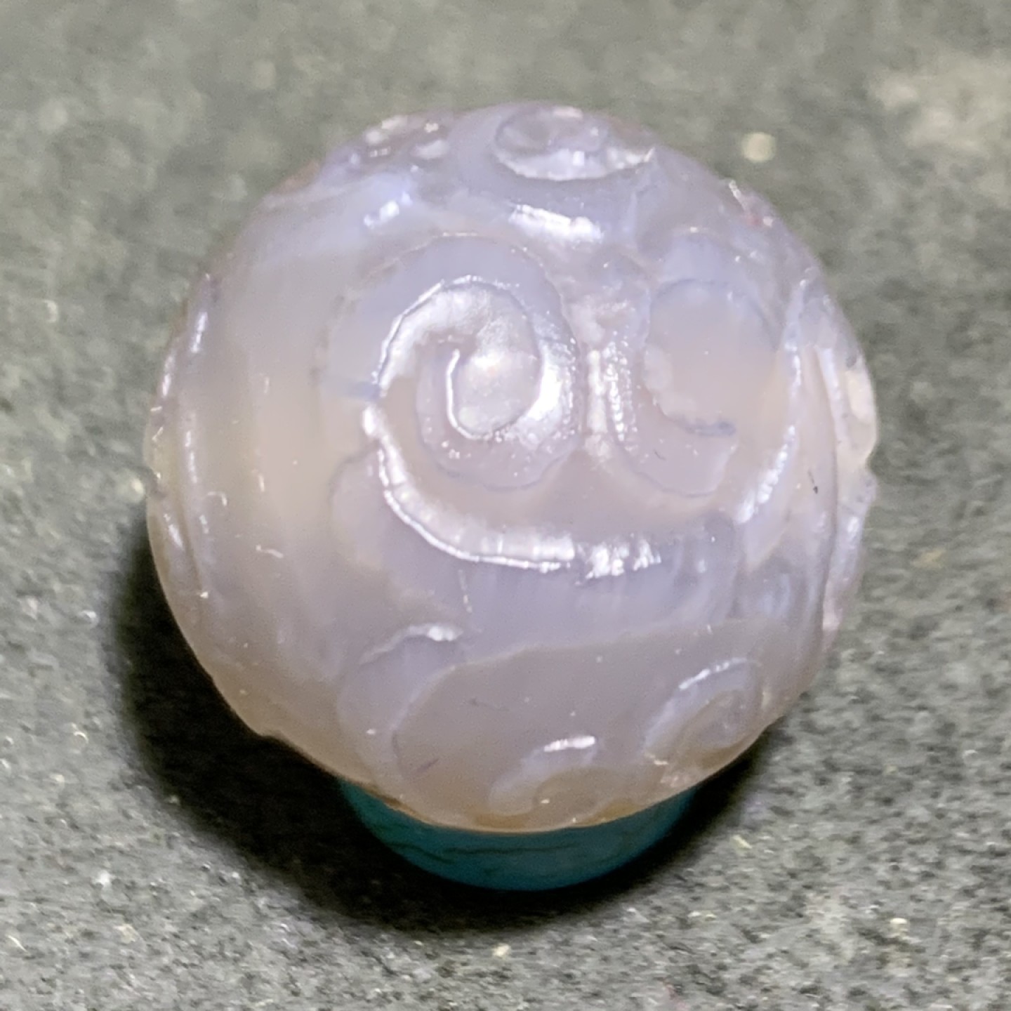 精美舍利灰色玛瑙2.0回纹珠一颗