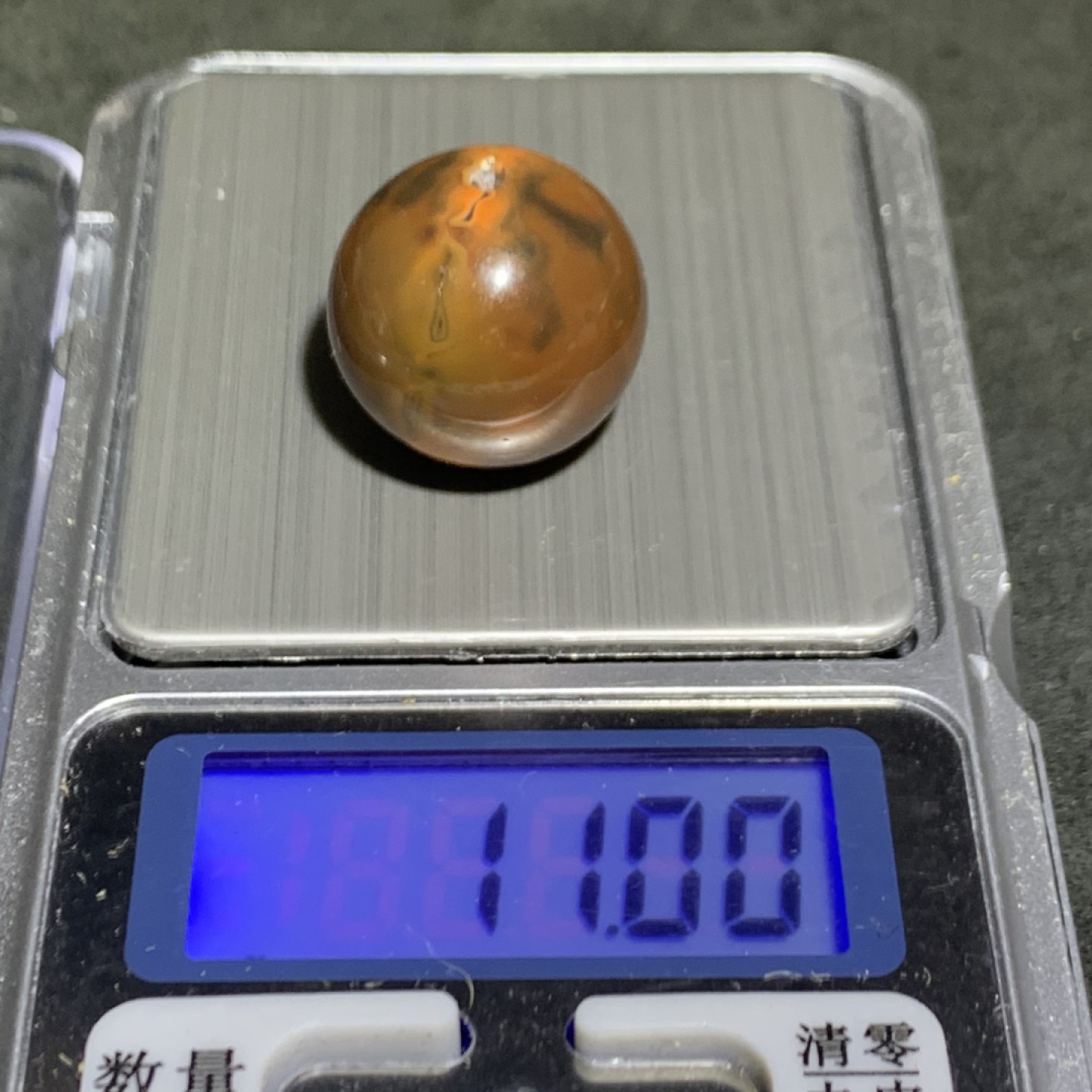精美战国红玛瑙2.0圆珠一颗！