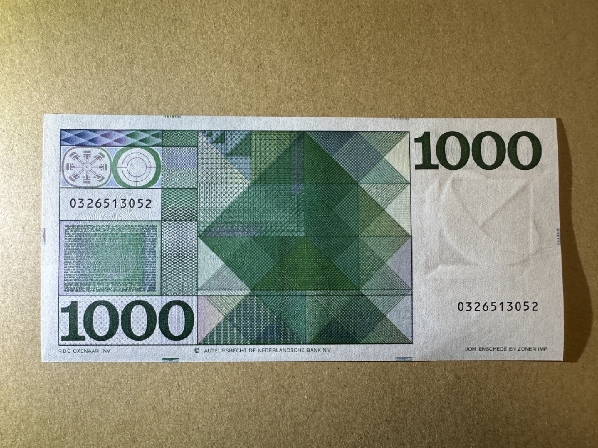 《张总收藏》89期——外币荟萃 欧洲精品 荷兰1000盾 UNC 人像版斯宾诺莎 光泽凹凸强 局部有轻微荧光 无47
