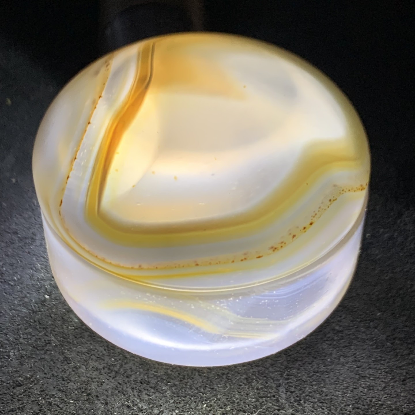 精美冰透高玉化巴西玛瑙墨盒，香盒，摆件，把件，一个，