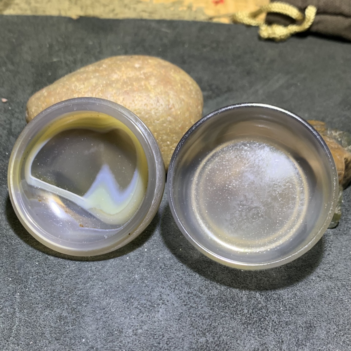 精美冰透高玉化巴西玛瑙墨盒，香盒，摆件，把件，一个，